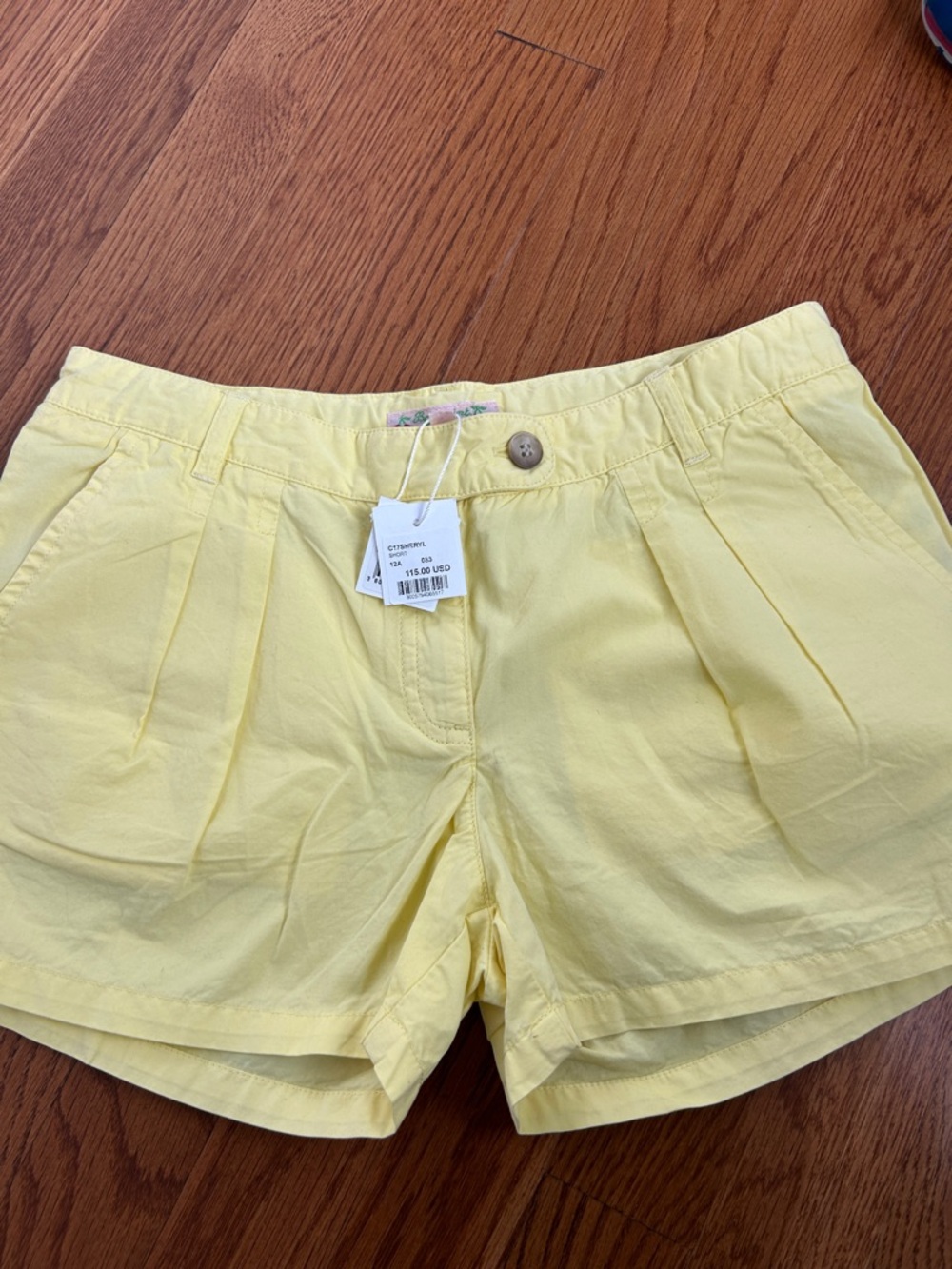 NWT Bonpoint Girls Sheryl Style Shorts in Yellow Cotton 12 Year